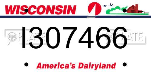 I307466 Wisconsin License Plate
