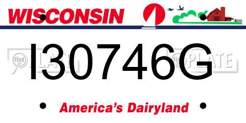 I30746G Wisconsin License Plate