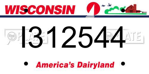 I312544 Wisconsin License Plate
