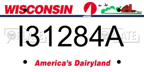 I31284A Wisconsin License Plate