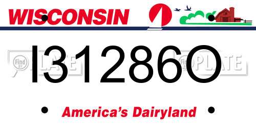 I31286O Wisconsin License Plate