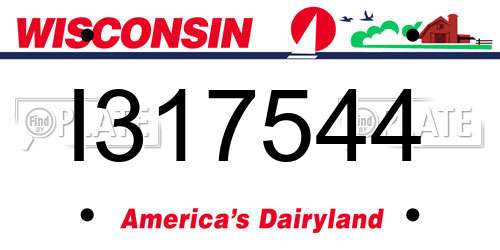 I317544 Wisconsin License Plate