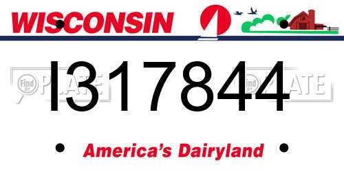 I317844 Wisconsin License Plate