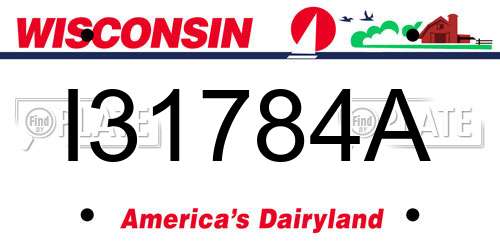 I31784A Wisconsin License Plate