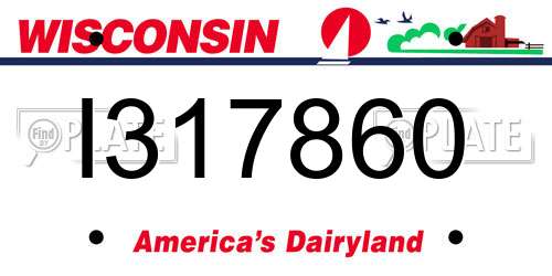 I317860 Wisconsin License Plate