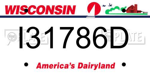 I31786D Wisconsin License Plate
