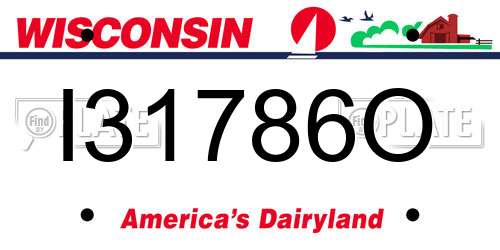I31786O Wisconsin License Plate