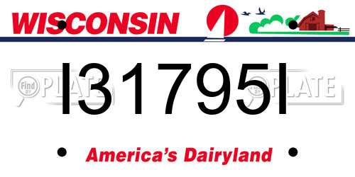 I31795I Wisconsin License Plate