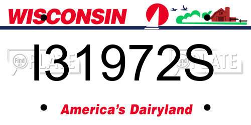I31972S Wisconsin License Plate