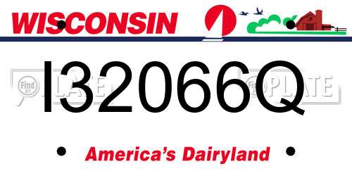 I32066Q Wisconsin License Plate