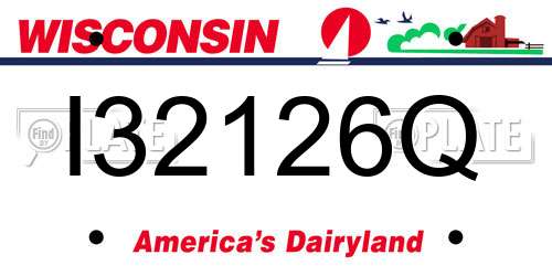I32126Q Wisconsin License Plate
