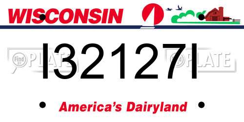 I32127I Wisconsin License Plate