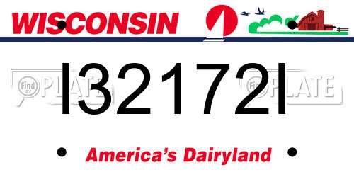 I32172I Wisconsin License Plate