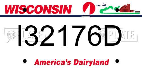 I32176D Wisconsin License Plate