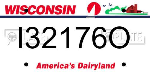 I32176O Wisconsin License Plate