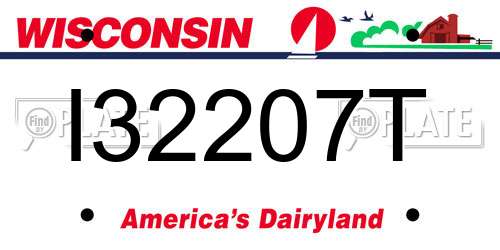 I32207T Wisconsin License Plate