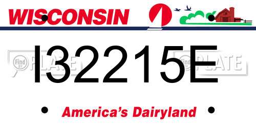 I32215E Wisconsin License Plate