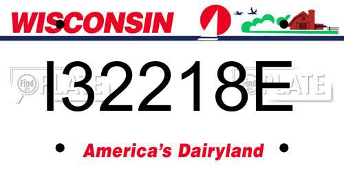 I32218E Wisconsin License Plate