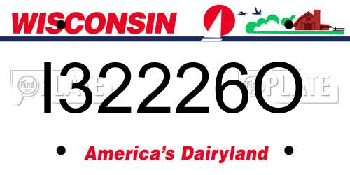 I32226O Wisconsin License Plate