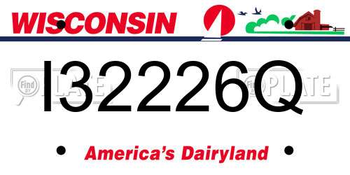 I32226Q Wisconsin License Plate