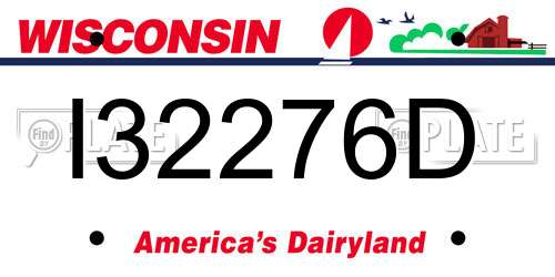 I32276D Wisconsin License Plate