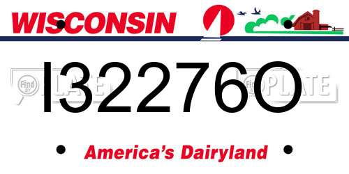I32276O Wisconsin License Plate