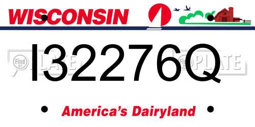 I32276Q Wisconsin License Plate