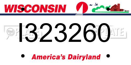 I323260 Wisconsin License Plate