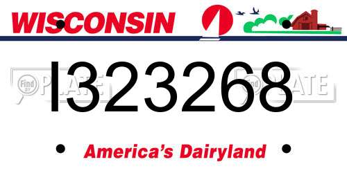 I323268 Wisconsin License Plate