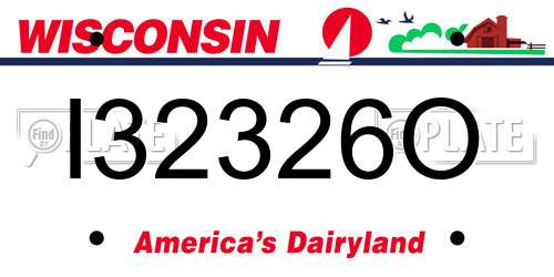 I32326O Wisconsin License Plate