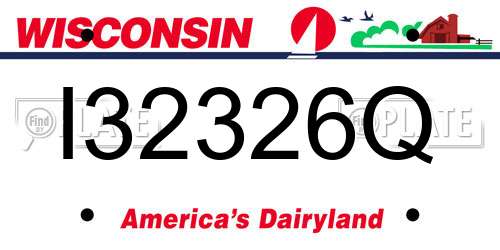 I32326Q Wisconsin License Plate