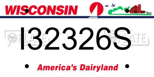 I32326S Wisconsin License Plate