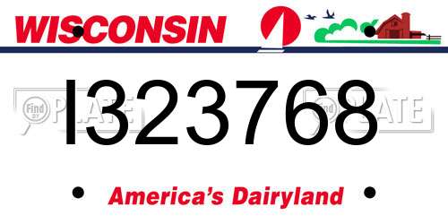 I323768 Wisconsin License Plate