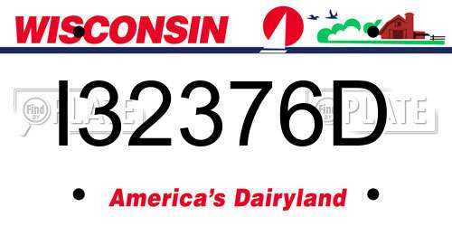 I32376D Wisconsin License Plate