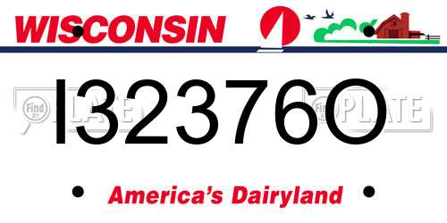 I32376O Wisconsin License Plate