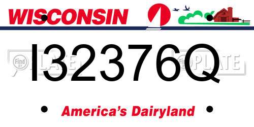 I32376Q Wisconsin License Plate