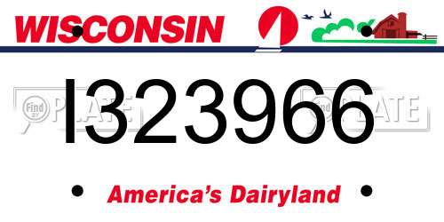 I323966 Wisconsin License Plate