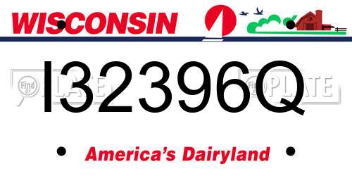 I32396Q Wisconsin License Plate