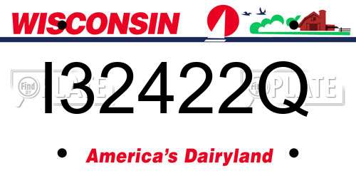 I32422Q Wisconsin License Plate