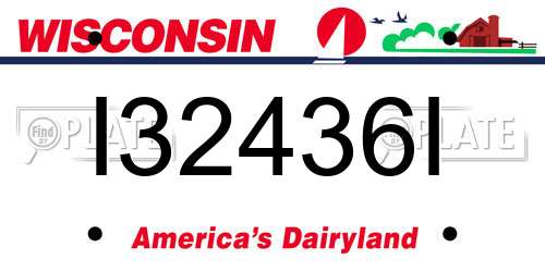 I32436I Wisconsin License Plate