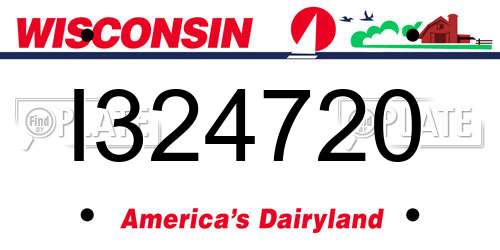 I324720 Wisconsin License Plate