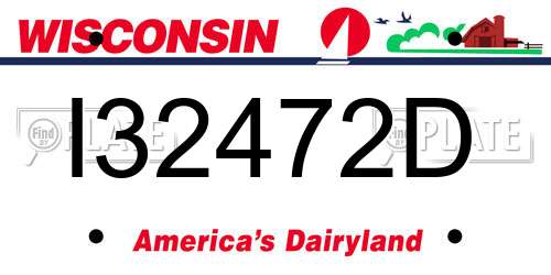 I32472D Wisconsin License Plate