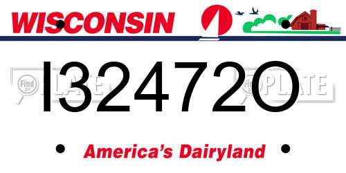 I32472O Wisconsin License Plate