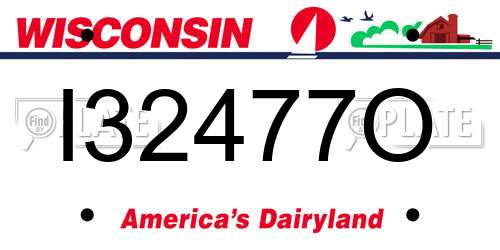 I32477O Wisconsin License Plate