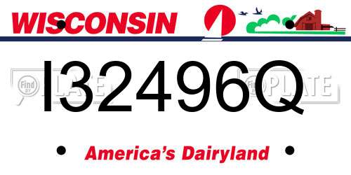 I32496Q Wisconsin License Plate