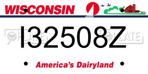 I32508Z Wisconsin License Plate