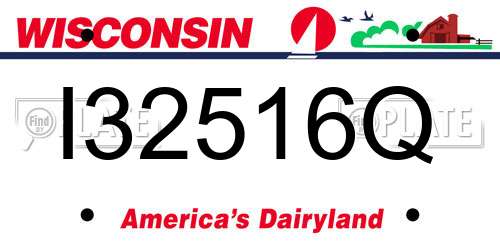 I32516Q Wisconsin License Plate