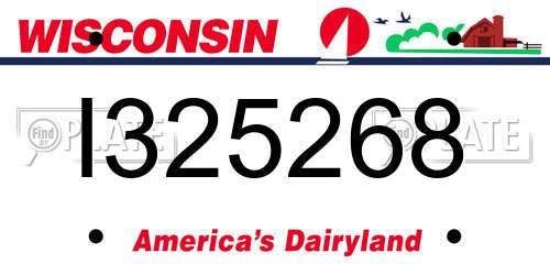 I325268 Wisconsin License Plate