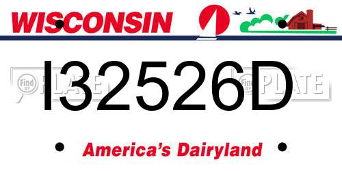 I32526D Wisconsin License Plate