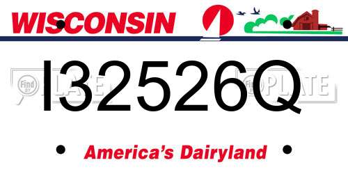 I32526Q Wisconsin License Plate